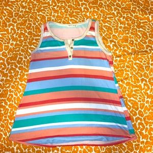 striped tank top loosefitting with  3 button front